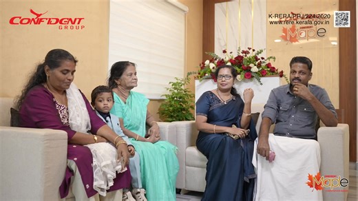 MS. SHEEJA HARI & her family found her perfect home at Confident Maple, and the satisfaction is evident in her smile. The space's affordability, convenient location, and peaceful environment have made this home the ideal choice for her. Every corner brings her a sense of pride and comfort. | Confident Group