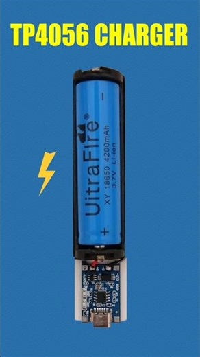 Tp4056 charging module with lithium ion battery // How to charge 18650 li ion battery #shorts