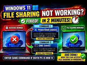 Windows 11 File Sharing Not Working? 🔥 Fix in 2 Minutes (2 Commands)
