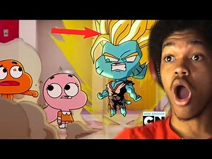 HE TURNED SUPER SAIYAN?!?! ANIME And CARTOON PORTRAYED In The Amazing World Of Gumball