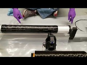 Manufacturing a carbon fiber tube on a custom, 3D printed filament winder