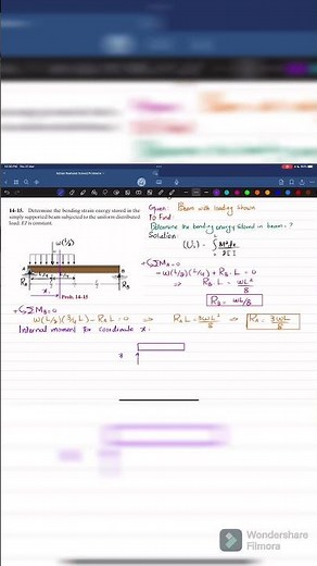 Bending strain energy stored in simply supported beam | Mechanics of materials #structuralmechanics