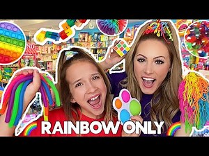 NO BUDGET RAINBOW FIDGET SHOPPING CHALLENGE! 🌈🤑