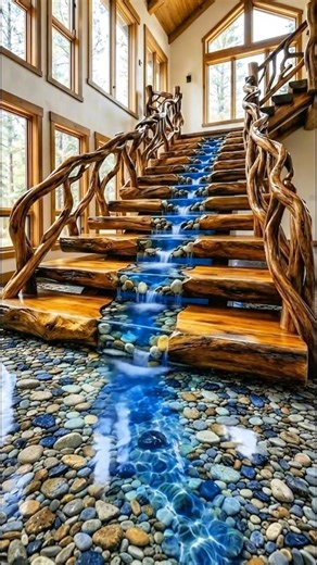 Staircase with Flowing Stream