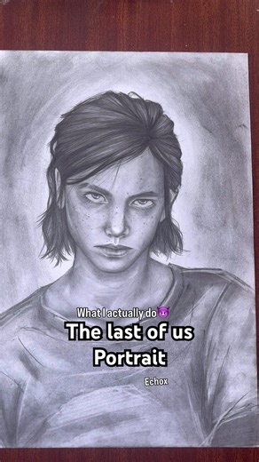 The last of us Ellie portrait pencil drawing #art #drawing #thelastofus #ellie #portrait #shorts