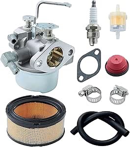 WOTIAN 640152 Carburetor for Tecumseh 640140 640023 640051 HM80 HM90 HM100 8hp 10hp Engine Snowblower Mower 5000w Generator Carb with Air Filter Spark Plug