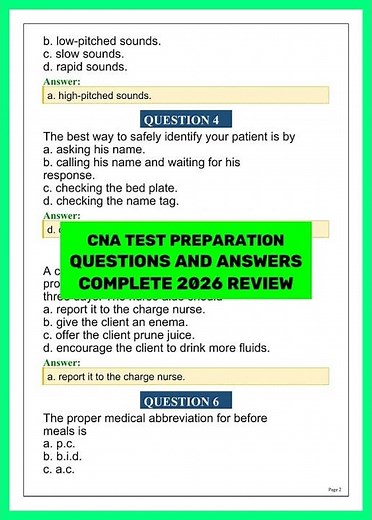 CNA Test Preparation 2026 | Complete Practice Questions and Answers Review