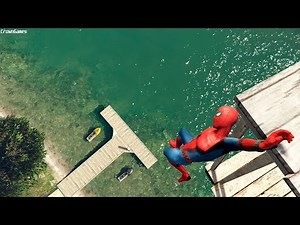 GTA 5 Crazy Spiderman Water Falls & Ragdoll Jumps - Ep.9 [Funny Moments Euphoria Physics]