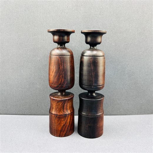 Pair of Vintage Hand-carved African Ebony Candlesticks | Ironwood Candle Holders - Etsy