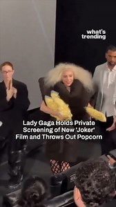 20K views · 97 reactions | The iconic Lady Gaga was seen throwing out popcorn to fans for an early look at 'Joker Folie a Deux' in Los Angeles. #whatstrending | What's Trending | Facebook