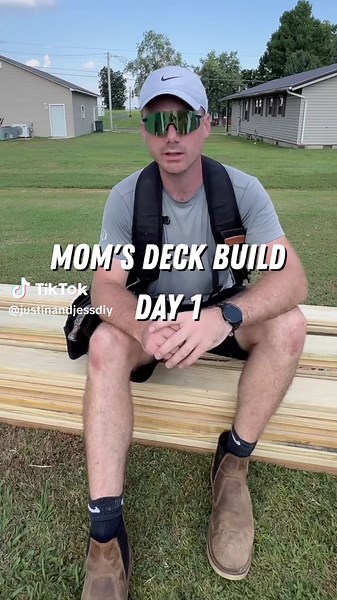Building a floating deck for mom #fyp #diy #deckbuild #tuffblocks | Building A Deck