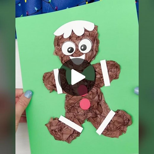 Gingerbread Man Tissue Paper Craft for Kids
