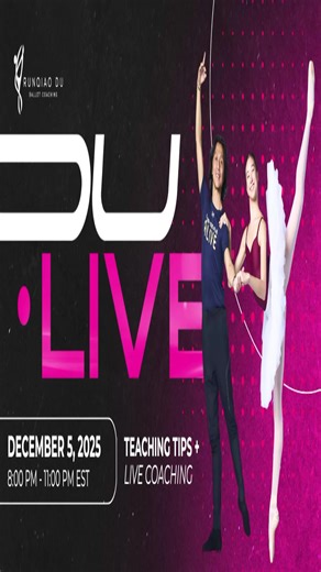 Runqiao Du on Instagram: "Grateful to share my insights with you all during this livestream! Key takeaways I hope you found valuable: 🏆 The importance of becoming an expert or specialist in a niche area to truly stand out as a dance teacher. This takes dedication and countless hours of work. 💬 Strategies I've used to help new teachers overcome nervousness and improve their class delivery, like pacing corrections and creating a plan. 💃🏻 My approach to modifying variations to suit a student's 