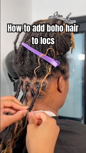 How To Add Boho hair to locs #loctician #boholocs #curlylocs