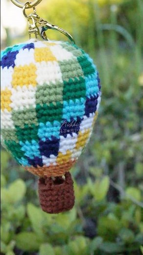 Crochet Hot Air Balloon ✨ #crochet #amigurumi #crocheting #handmade #crochetkeychain