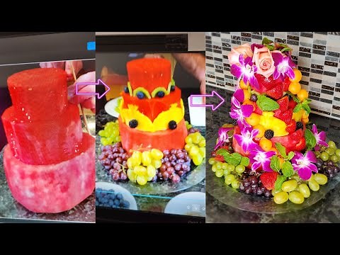Fruit Platter Ideas| Party Fruit Tower | DIY Edible Arrangement for Parties/ Fruit Cake