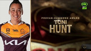 Your Provan Summons Medal winner is... Toni Hunt 🐴 🔥 | NRLW
