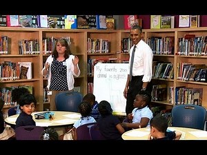 President Obama Talks to Pre-K Students