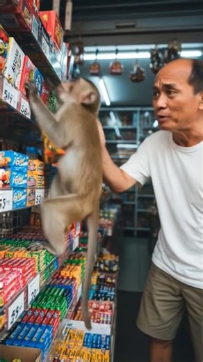 A monkey stole the shopkeeper's goods, and the shopkeeper Naushad saw it.