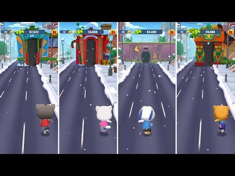Talking Tom Gold Run: Talking Tom,Talking Angela,Talking Hank,Talking Ginger (Android/iOS) Gameplay