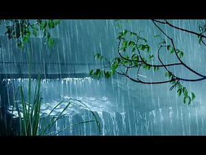Best Rain Sounds to Overcome All Sleep Problems | Relaxing Heavy Rain on Roof & Strong Thunder