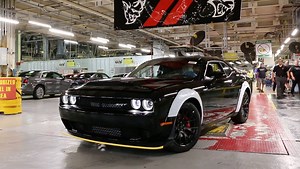 The final Dodge Challenger SRT Demon has has rolled off the assembly line at the FCA Brampton assembly plant in Ontario, Canada. It will be auctioned off alongside the final Viper next month, June 20th-23rd at Barrett-Jackson's Northeast auction: http://roadand.tk/n3JESXZ | Road & Track Magazine