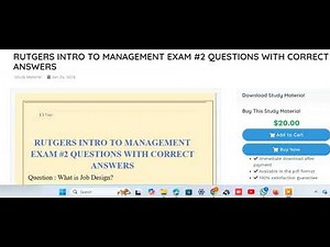 RUTGERS INTRO TO MANAGEMENT EXAM