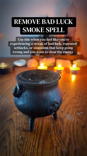 Kirsty Harris | Shadow Priestess & Ritual Guide on Instagram: "🔥✨ Remove Bad Luck Smoke Spell ✨🔥 For clearing streaks of bad luck, repeated setbacks, and frustrating cycles that keep looping. ✨ What you’ll need: 📜 Paper to write down the bad luck or pattern you want to release 🔥 Charcoal disk to carry the working 🌿 Rosemary to cleanse and restore clarity 🌿 Frankincense to purify and elevate the energy 🪟 Open windows to allow the energy to leave your space 🧪 How to: 1. Write down the bad