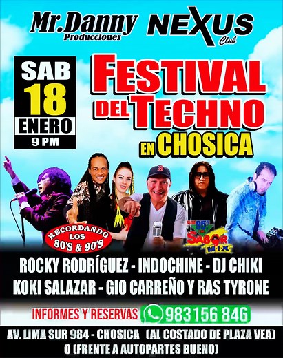 1.6K views | EL FESTIVAL DEL TECHNO EN CHOSICA. SÁBADO 1 DE ENERO EN EL NEXUS CLUB. AL COSTADO DE PLAZA VEA. COMPARTE ESTÉ VIDEO Y TENDRAS TU PASE LIBRE | 5G Tv | Facebook