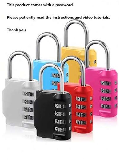 4-Digit Combination Lock, 1/2 Packs Password Lock, Suitable For School Lockers, Gym, Doors, Storage Rooms - Black And Silver, Resettable Combination Lock For Toolbox, School Lockers, Luggage, Locker, Helmet, Backpack, Luggage, Lock, Gift Of Love | SHEIN