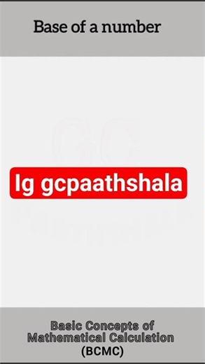 Base of a number | Basic Concepts of Mathematical Calculation (BCMC) | #vedicmath #mentalmath #math