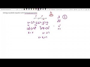 Quadratic Equation with Fractional Exponents