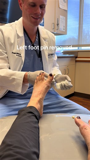 Got my pins removed today. First one was Zero pain, just an overwhelming feeling of relief. Quick and easy! #bunion #recovery #surgerytiktok #postop #podiatry