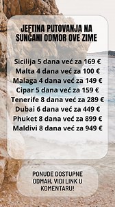 Savršena mjesta za jeftin bijeg od zime Sunčani odmor - link sa ponudama u komentaru | Najjeftinija Putovanja