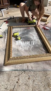 27K views · 211 reactions | DIY Frame TV for free (FBMP!) let’s gooooo! I saw @hauz.and.co cut down a large frame to fit her tv, and she blew my mind! Reusing existing materials is my JAM. Its easy on the landfills and easy on my wallet, and I am not saying no to that  I hope you’ll follow along to see if I can pull this off! #diy #easydiy #diyframe #upcycle #livingroomdecor #atlanta | Lauren's Handmade Home | Facebook