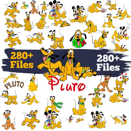 Pluto Dog SVG PNG Bundle | 52 Cute Poses | Digital Download | Cartoon Dog Clipart | Cricut & Sublimation Files - Etsy