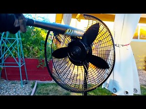 Black Lasko Cyclone Stand Fan Destruction