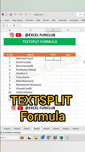 How to Use the Text Split Function in Excel! #exceltips