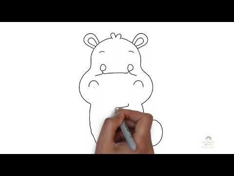 How to Draw a Cute Baby Hippo 🦛🎨 | Easy Drawing & Coloring for Kids