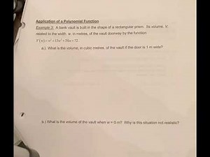 Applications of Polynomial Functions