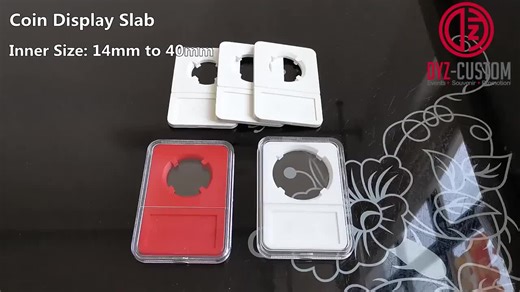14mm to 40mm Coin Slab With Red Insert Rectangular Display Capsules Plastic Hold Cases for Coin Collections