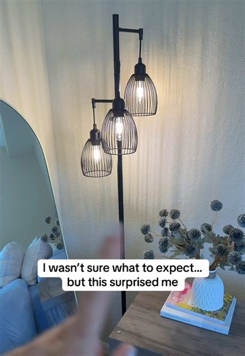 Modern Floor Lamp with Dimmer and Hanging Baskets