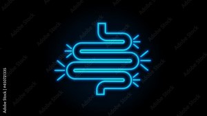 Colitis for medical design. Gastroenterology. Gut constipation icon design. Health care. Motion graphics.