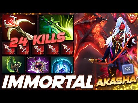 Queen of Pain Immortal Rank AKASHA 24 KILLS - Dota 2 Pro Gameplay [Watch & Learn]