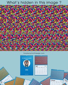 I design stereogram optical illusions. Can you see what's hidden ? The Stereogram Calendar Out Now. Thank you for your support ! 🥰🥰🥰 #opticalillusion #stereogram #illusion #art #magiceye #magic #3d | Thorsten Schmitt Design