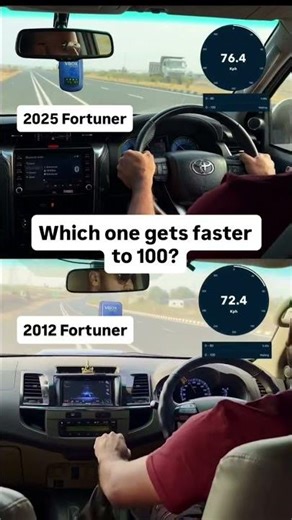 Fortuner 2025vs.2012⏱️📏0–100 km/h test results are in.Subscribe for the full breakdown!🚀 #fortuner