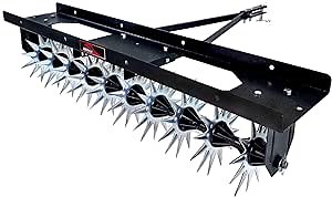 Brinly SA2-40BH-P Tow Behind Spike Aerator with Double Tow Bar, 40" - Hammered Black