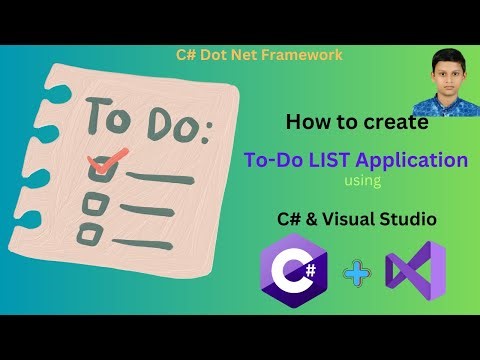 C#: How to Create a To Do List Application in Visual Studio using .NET Framework