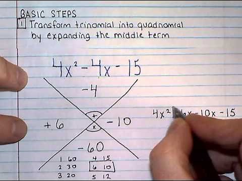 Factoring Trinomials -- X Factor Method -- ax^2 + bx + c