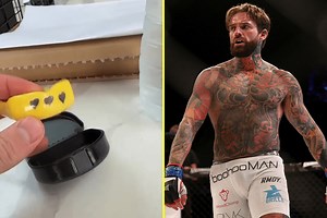 Geordie Shore star Aaron Chalmers reveals touching tribute to his children with gum shield for Floyd Mayweather fight